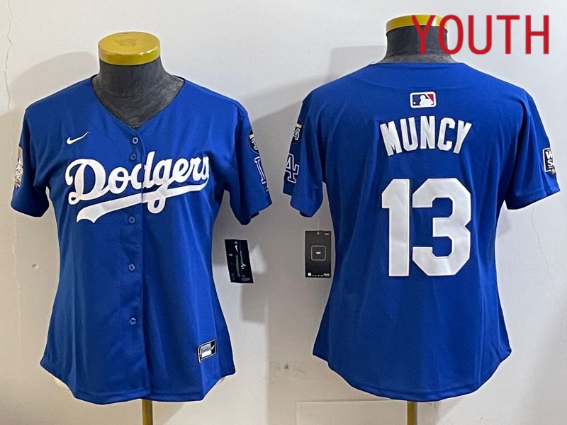 Youth Los Angeles Dodgers #13 Muncy Blue Game 2024 Nike MLB Jersey style 11215